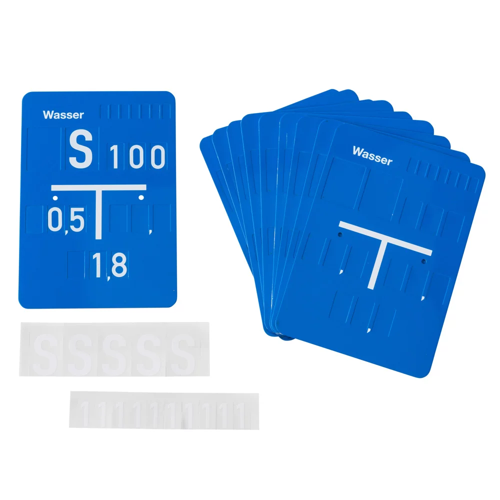 MarkiT Schieberschild Wasser - Bundle-Paket 10 Schilder + Beschriftung