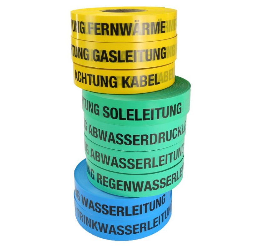MarkiT Line Warning Tape  PE-Foil 40 x 0.10 mm, roll à 250 m, blue